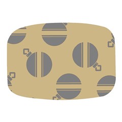 Gray Stripe Ornaments Brown Mini Square Pill Box by TetiBright