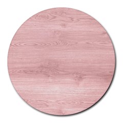 Pink Wood Round Mousepad by ConteMonfreyShop