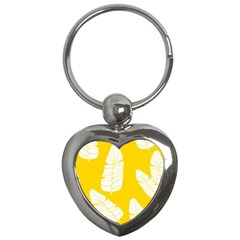 Yellow Banana Leaves Key Chain (heart) by ConteMonfreyShop