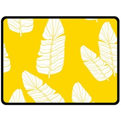Yellow Banana Leaves Fleece Blanket (large)