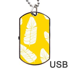 Yellow Banana Leaves Dog Tag USB Flash (One Side)