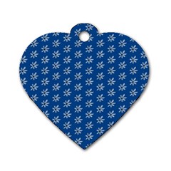 Little White Daisies  Flowers Garden Dog Tag Heart (two Sides)