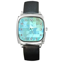 Geometric Ocean   Square Metal Watch