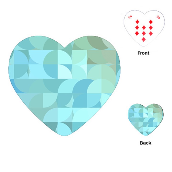 Geometric Ocean   Playing Cards Single Design (Heart)