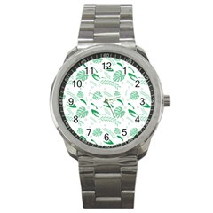 Green Nature Leaves Draw    Sport Metal Watch by ConteMonfreyShop