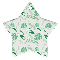 Green Nature Leaves Draw    Star Ornament (two Sides) by ConteMonfreyShop