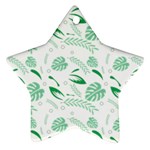 Green Nature Leaves Draw    Star Ornament (Two Sides) Back