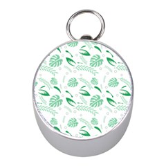 Green Nature Leaves Draw    Silver Compass (mini) by ConteMonfreyShop