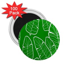 Green Banana Leaves 2 25  Magnet (100 Pack)  by ConteMonfreyShop