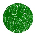 Green Banana Leaves Round Ornament (Two Sides) Front