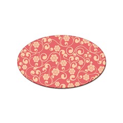 Pink Floral Wall Sticker (oval)