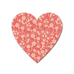 Pink Floral Wall Magnet (heart) by ConteMonfreyShop