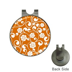 Orange Floral Walls  Golf Ball Marker Hat Clip