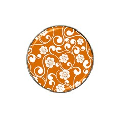 Orange Floral Walls  Hat Clip Ball Marker (10 Pack) by ConteMonfreyShop