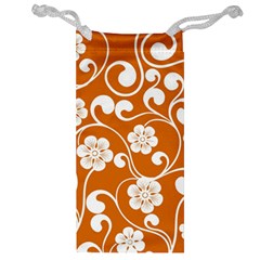 Orange Floral Walls  Jewelry Bag by ConteMonfreyShop