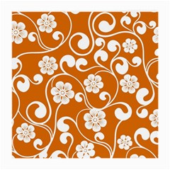 Orange Floral Walls  Medium Glasses Cloth by ConteMonfreyShop