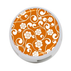 Orange Floral Walls  4-port Usb Hub (two Sides) by ConteMonfreyShop