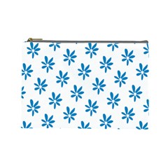 Little Blue Daisies  Cosmetic Bag (large) by ConteMonfreyShop