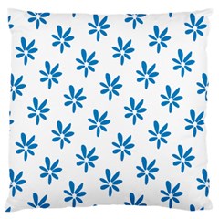 Little Blue Daisies  Large Cushion Case (one Side) by ConteMonfreyShop