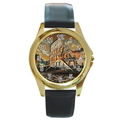 Colosseo Italy Round Gold Metal Watch by ConteMonfrey