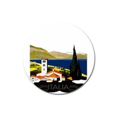 River Small Town Landscape Magnet 3  (round) by ConteMonfrey