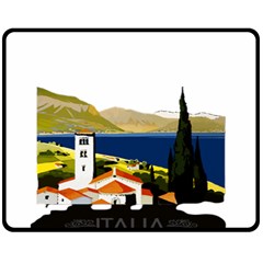 River Small Town Landscape Fleece Blanket (medium)  by ConteMonfrey