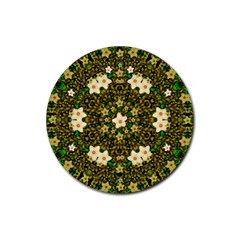 Flower Power And Big Porcelainflowers In Blooming Style Rubber Round Coaster (4 Pack) by pepitasart