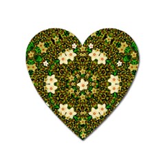 Flower Power And Big Porcelainflowers In Blooming Style Heart Magnet by pepitasart