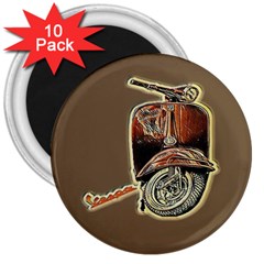 Beep, Beep! Vespa Lover Has Arrived! 3  Magnets (10 Pack)  by ConteMonfrey