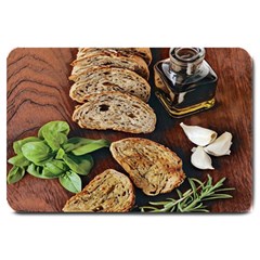 Oil, Basil, Garlic, Bread And Rosemary - Italian Food Large Doormat  by ConteMonfrey