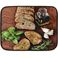 Oil, Basil, Garlic, Bread And Rosemary - Italian Food Double Sided Fleece Blanket (mini)  by ConteMonfrey