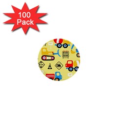 Seamless Pattern Vector Industrial Vehicle Cartoon 1  Mini Buttons (100 Pack) 