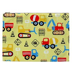 Seamless Pattern Vector Industrial Vehicle Cartoon Cosmetic Bag (xxl) by Jancukart