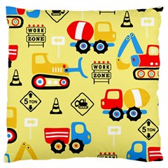Seamless Pattern Vector Industrial Vehicle Cartoon Standard Flano Cushion Case (one Side) by Jancukart
