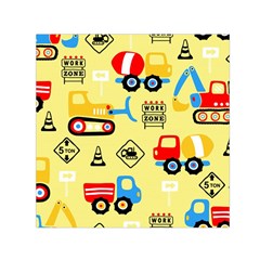 Seamless Pattern Vector Industrial Vehicle Cartoon Square Satin Scarf (30  X 30 ) by Jancukart