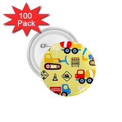 Seamless Pattern Vector Industrial Vehicle Cartoon 1 75  Buttons (100 Pack) 