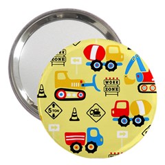 Seamless Pattern Vector Industrial Vehicle Cartoon 3  Handbag Mirrors by Jancukart