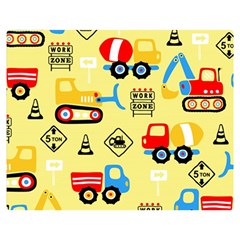 Seamless Pattern Vector Industrial Vehicle Cartoon Double Sided Flano Blanket (medium)  by Jancukart