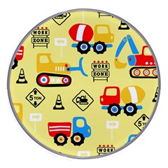 Seamless Pattern Vector Industrial Vehicle Cartoon Wireless Charger by Jancukart
