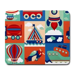 Toy Transport Cartoon Seamless-pattern-with-airplane-aerostat-sail Yacht Vector Illustration Large Mousepads