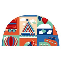 Toy Transport Cartoon Seamless-pattern-with-airplane-aerostat-sail Yacht Vector Illustration Anti Scalding Pot Cap