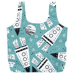 Cute Seamless Pattern With Rocket Planets-stars Full Print Recycle Bag (xl)