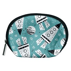 Cute Seamless Pattern With Rocket Planets-stars Accessory Pouch (medium)