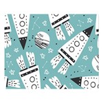 Cute seamless pattern with rocket planets-stars Double Sided Flano Blanket (Large)  Blanket Back