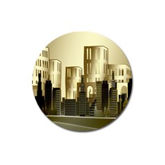 Architecture City House Magnet 3  (round)