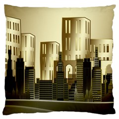 Architecture City House Large Cushion Case (one Side) by Jancukart