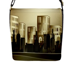 Architecture City House Flap Closure Messenger Bag (l) by Jancukart