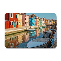 Boats In Venice - Colorful Italy Small Doormat  by ConteMonfrey