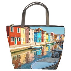 Boats In Venice - Colorful Italy Bucket Bag by ConteMonfrey