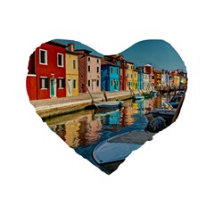 Boats In Venice - Colorful Italy Standard 16  Premium Heart Shape Cushions by ConteMonfrey